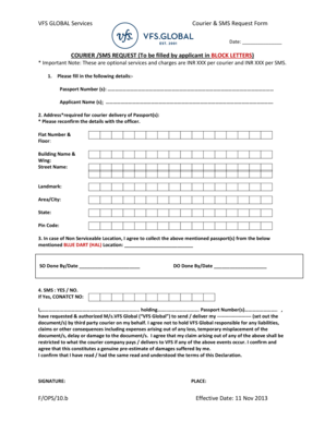 Vfs Courier Form