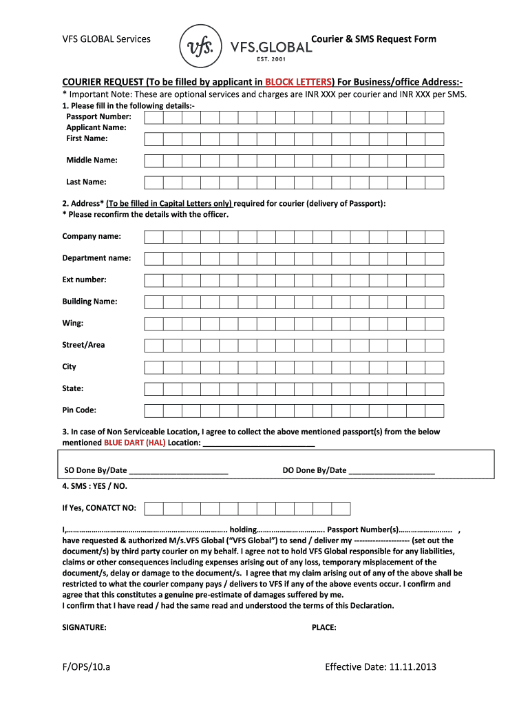  Courier Form 2013-2024