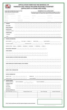  TRINIDAD and TOBAGO MACHINE READABLE PASSPORT 2015