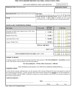 Remittance Bformb Tire Stewardship BC Tsbc