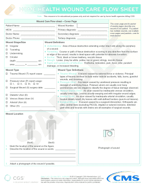 Wound Care Flow Sheet  Form