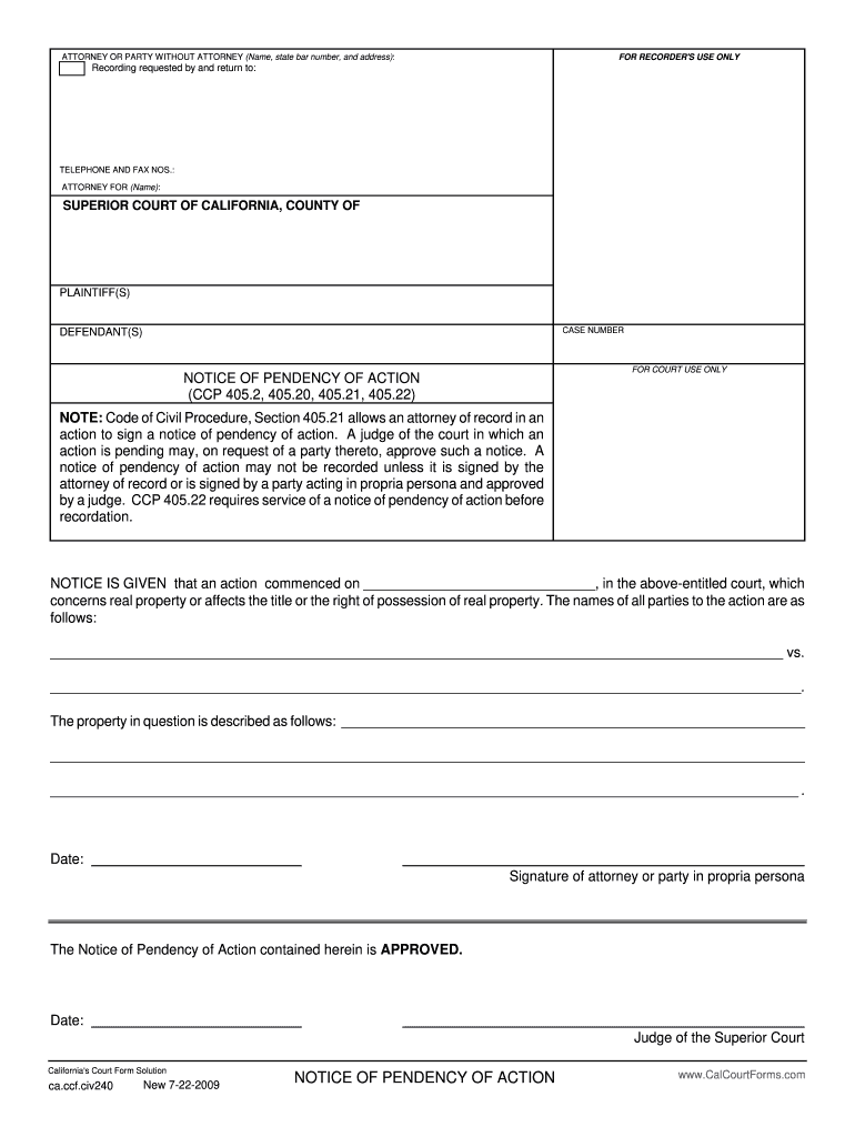 Form Ca Ccf Civ240