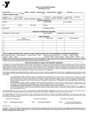 YMCA of SOUTHERN NEVADA Constituency Form