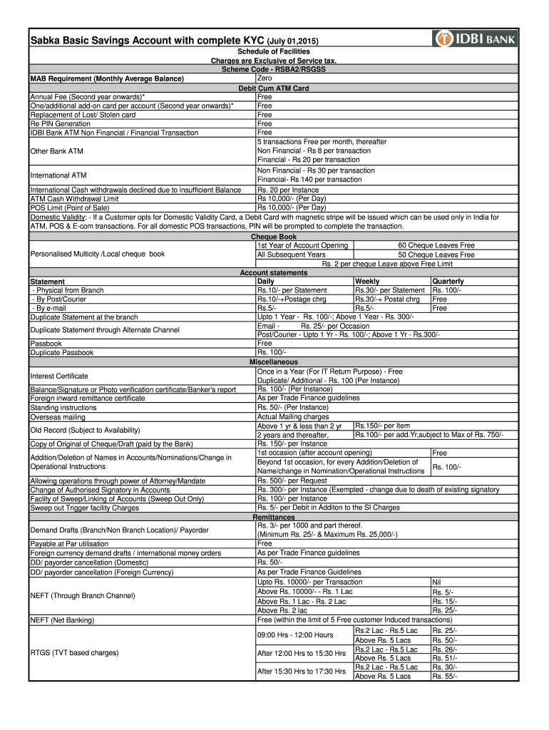  Sabka Basic Savings Account 2015-2024