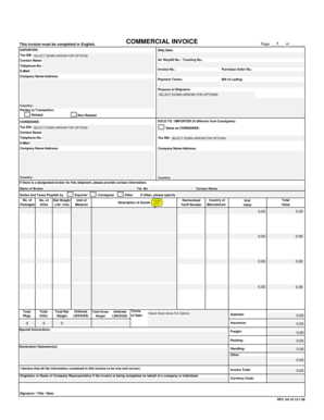 COMMERCIAL INVOICE This Invoice Must Be Completed in English  Form