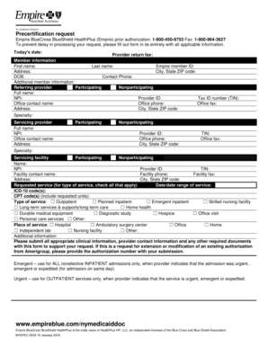  Empire Bcbs Prior Authorization Form PDF 2016