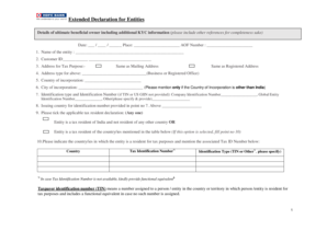 Extended Declaration for Non Individual Entities Hdfc  Form