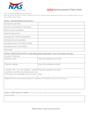 Nas Reimbursement Form