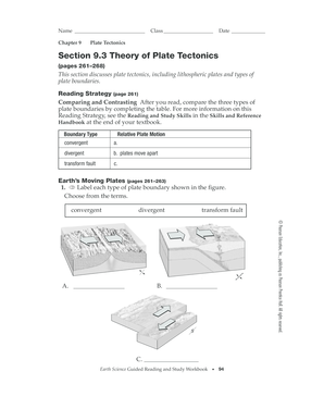 Chapter 9 Plate Tectonics Answer Key  Form