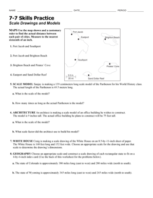 Scale Drawings and Models Worksheet Answer Key  Form