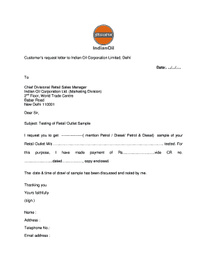 Indian Oil Letterhead  Form