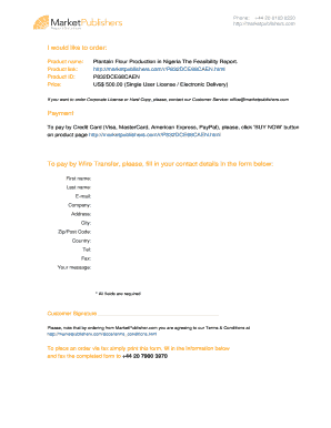 Business Plan on Plantain Flour Production PDF  Form