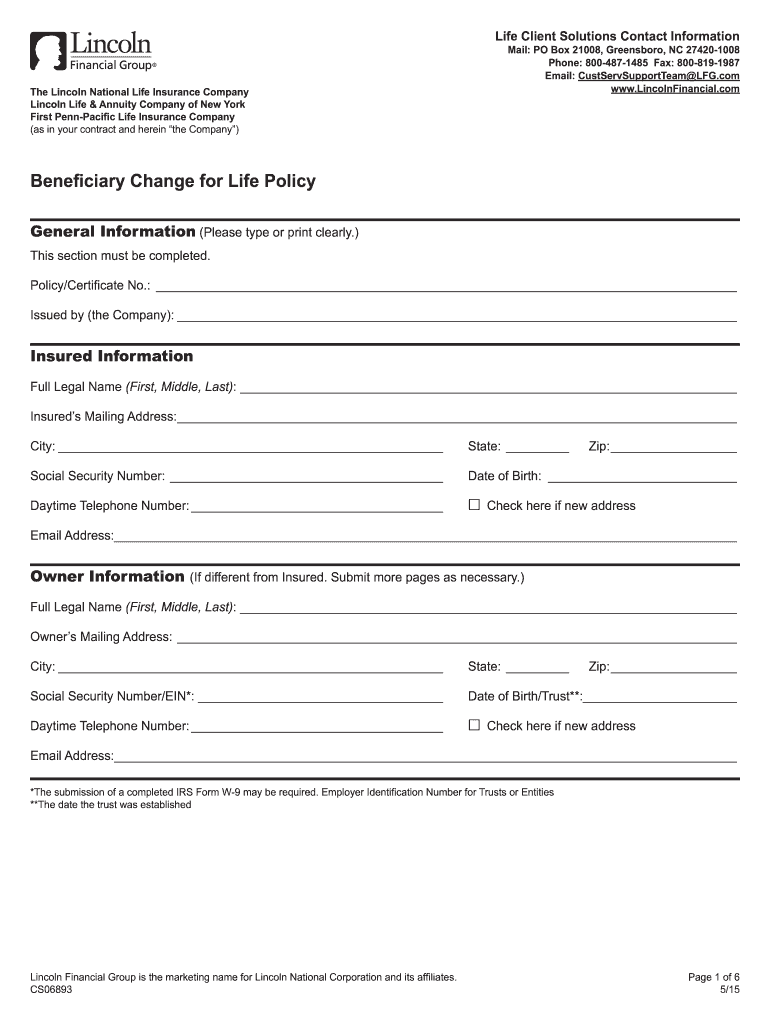  Changing Your Beneficiary 2015