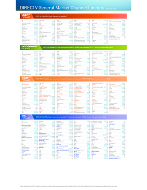 At T Directv Channel Lineup PDF  Form