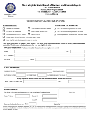 Work Permit Va  Form