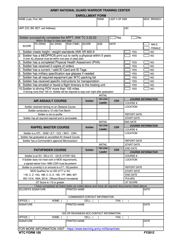 Wtc Form 100