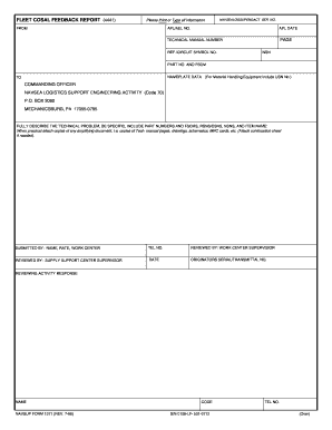 Fleet Cosal Feedback Report  Form