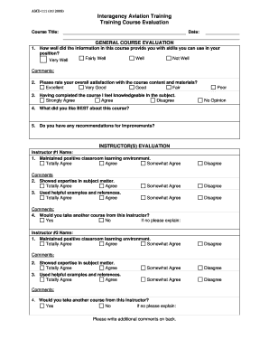 Safety Training Evaluation Form