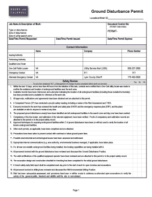 Ground Disturbance Permit  Form