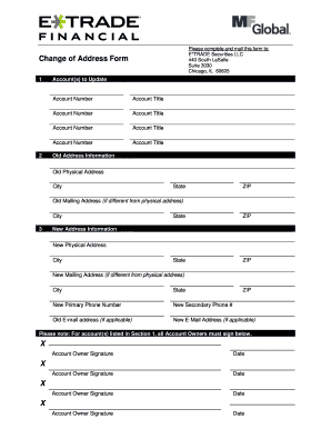 Etrade Change Address  Form