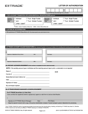 Etrade Notarized Form