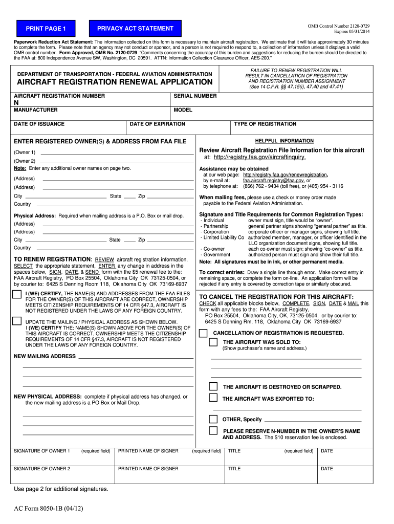 Faa Form 8050 1 Fill Out And Sign Printable PDF Template SignNow