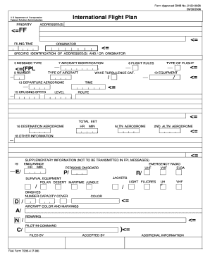 Icao Flight Plan Form PDF Download