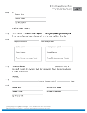 Bmo Direct Deposit Fill Out And Sign Printable Pdf Template