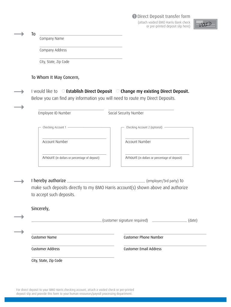 Bmo Direct Deposit Form