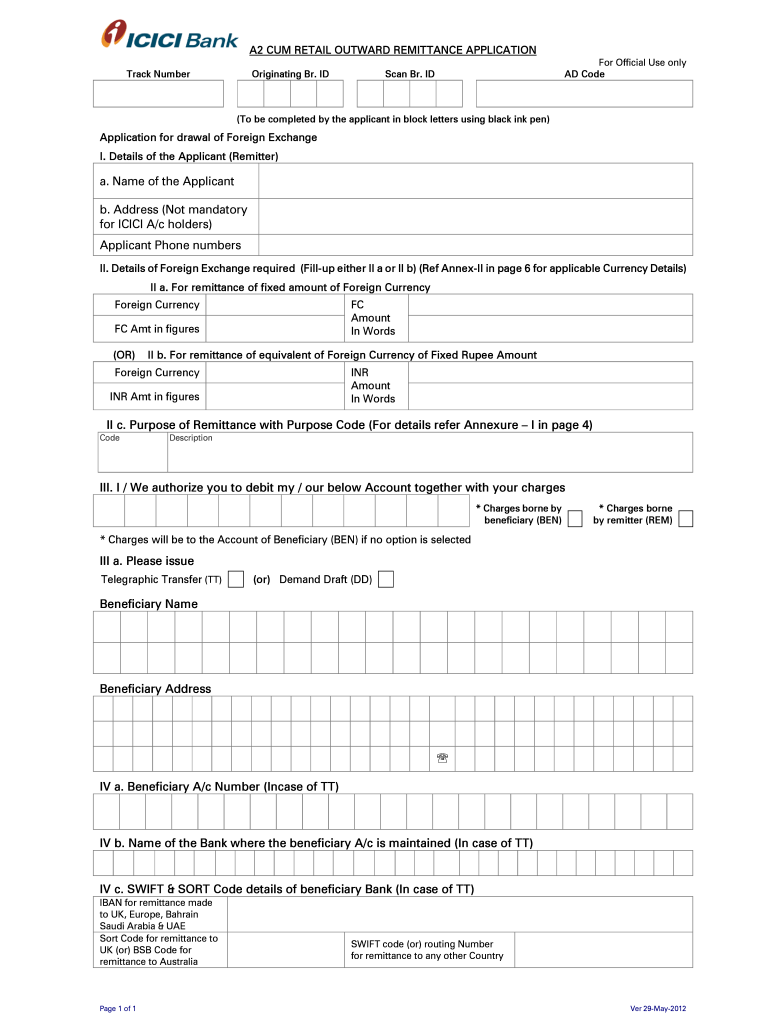  Request Letter to Bank for Foreign Outward Remittance 2012-2024