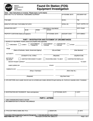 Nasa Form 1618