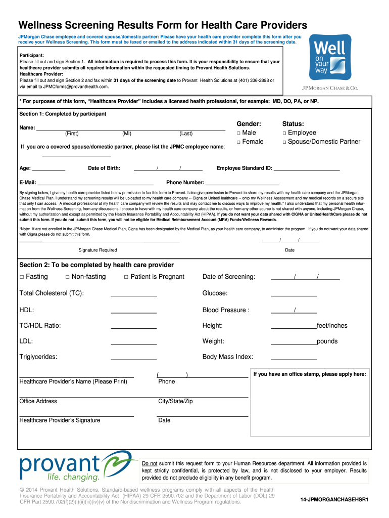 United Healthcare Health Biometric Screening Form