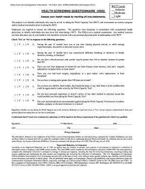  Health Screening Questionnaire PDF 2009