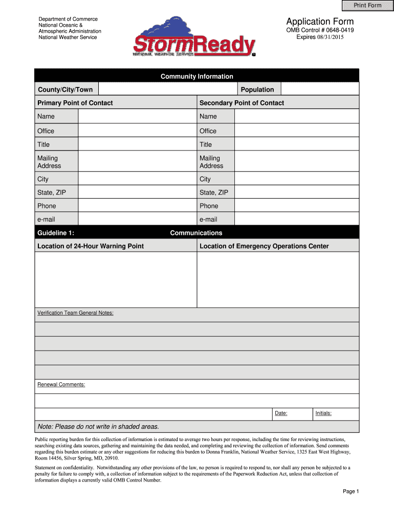  Omb Control # 0648 0419 Form 2018