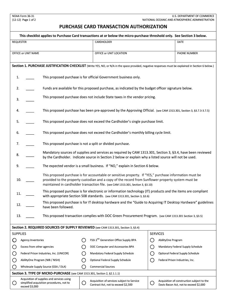  Noaa Form 36 31 2012