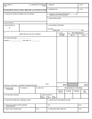 NOAA Form 37 1 Telecommunications Service Authorization Corporateservices Noaa