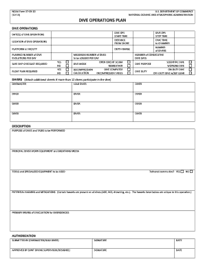 NOAA Form 57 03 20 Dive Operations Plan Corporateservices Noaa