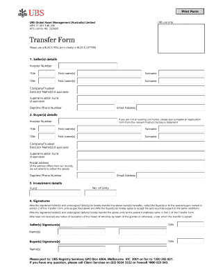 Ubs Bank Transfer Document  Form