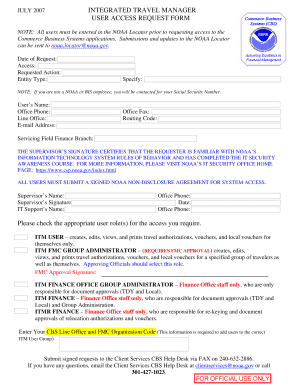 ITM USER ACCESS REQUEST FORM April PDF NOAA Corporateservices Noaa