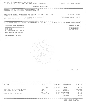 TOPAZ Form 1 Hanweck Associates LLC Filing Receipt Sec