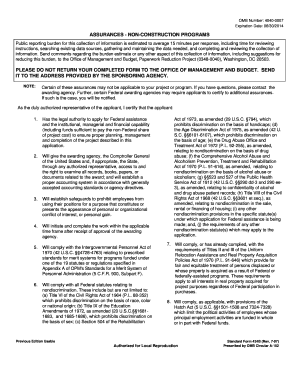 OMB Form SF 424B Assurances Non Construction Sba