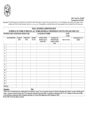 SBA Form 994F Small Business Administration Sba