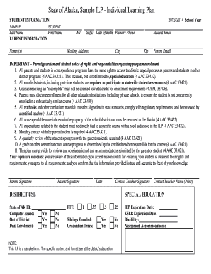 Individual Learning Plan Examples  Form