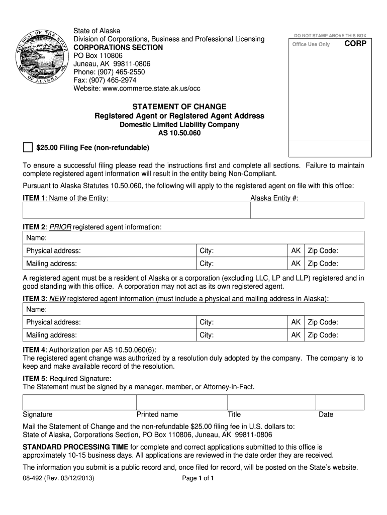 08 492 Statement of Change FORM DOC Commerce State Ak
