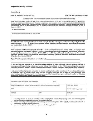 Partial Exemption Certificate  Form