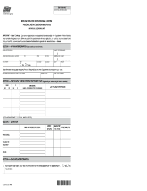  OL 29 I, Application for Occupational License, Personal Apps Dmv Ca 2014