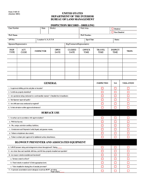 Form 10 Drilling Inspection