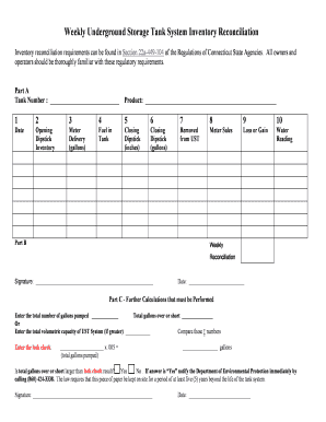 UST Inventory Reconciliation Form CT Gov Ct