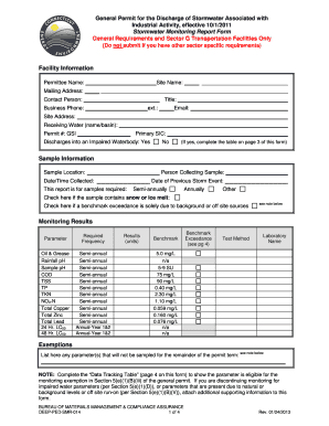 Stormwater Monitoring Report Form CT Gov Ct