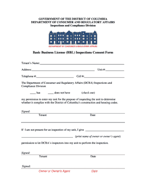 Washington Dc Sign Dcra Consent Form Tenant